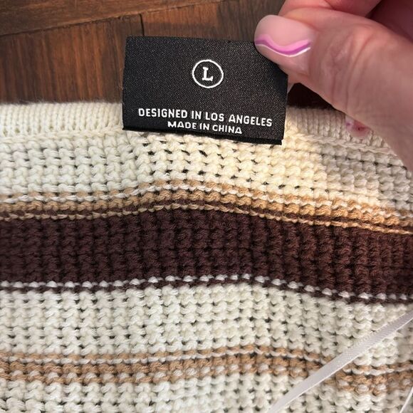 Miou Muse The Goldie Stripped Halter Dress Size L - Picture 8 of 10